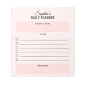 Daily Planner voor Script Blush Pink Notitieblok (Voorkant)