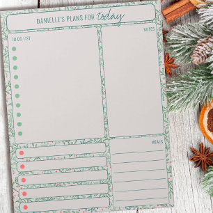 Daily Planner Winter Greenery Noteer maaltijden om Notitieblok