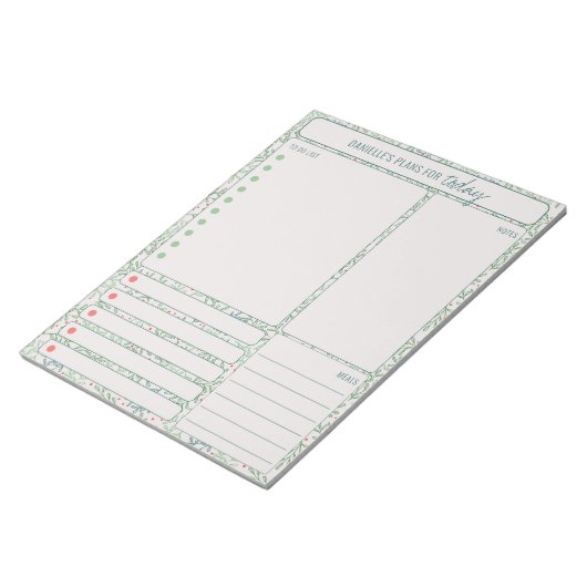 Daily Planner Winter Greenery Noteer maaltijden om Notitieblok (Schuin)