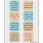 Daily Positive Affirmations- 8 Wellness Stickers (Voorkant)