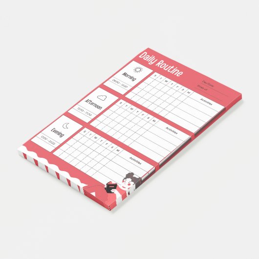 Daily Routine Chart Morning Afternoon Evening Post-it® Notes (Schuin)