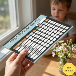 Daily Routine Checklist for Kids Morning & School  Notitieblok