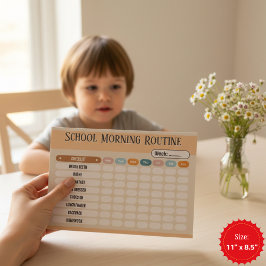 Daily Routine Checklist for Kids Morning & School  Notitieblok