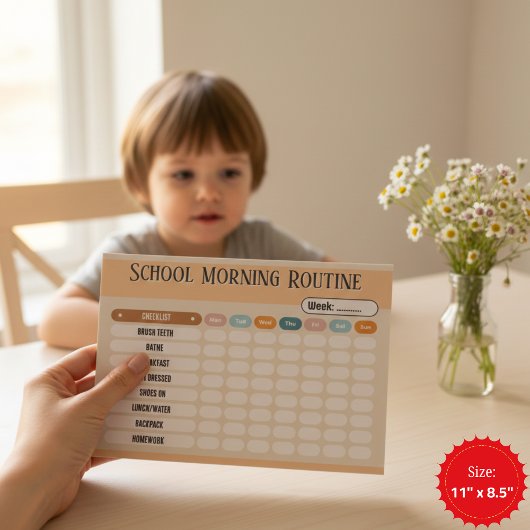 Daily Routine Checklist for Kids Morning & School  Notitieblok