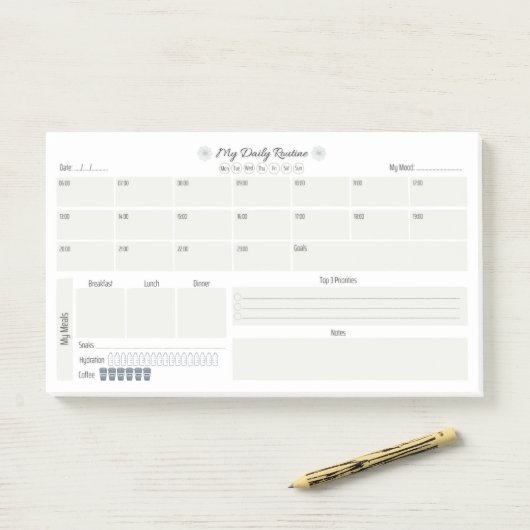 Daily Routine Planner Post-it® Notes (Op bureau)