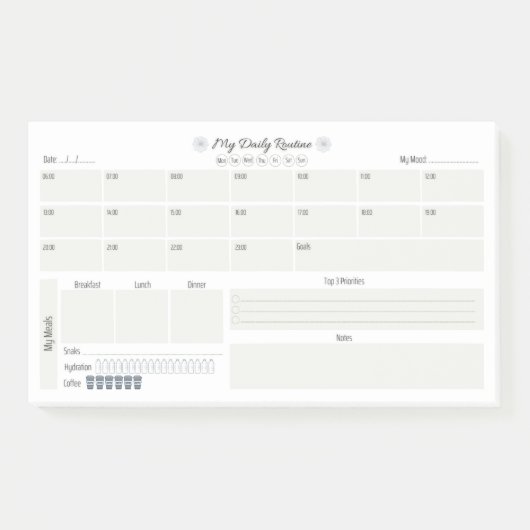 Daily Routine Planner Post-it® Notes (Voorkant)
