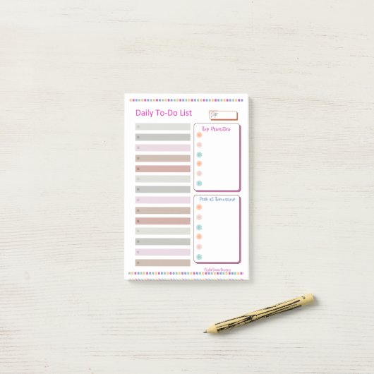 Daily To Do List Notepad Post-it® Notes (Op bureau)