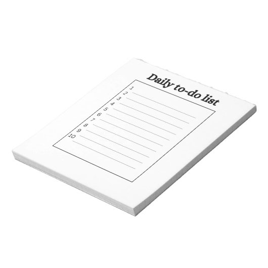 Daily to-do list notitieblok (Linkerzijde)
