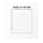 Daily to-do list notitieblok (Voorkant)