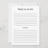 Daily to do list notitiekaartje (Voorkant)