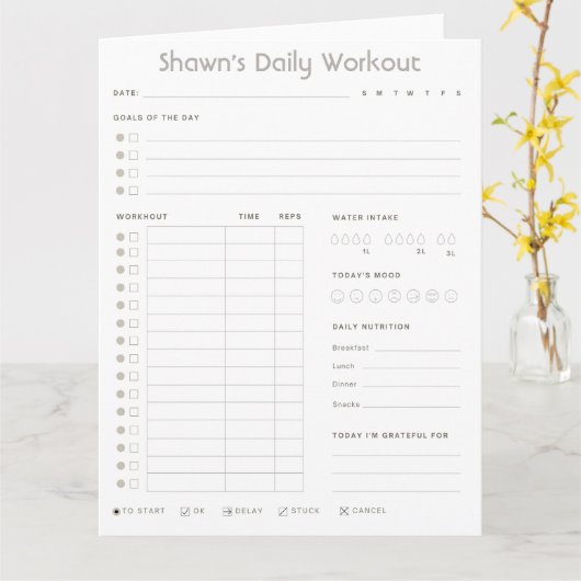  Daily Workout Planner downloaden Kaart (Gele Bloem)