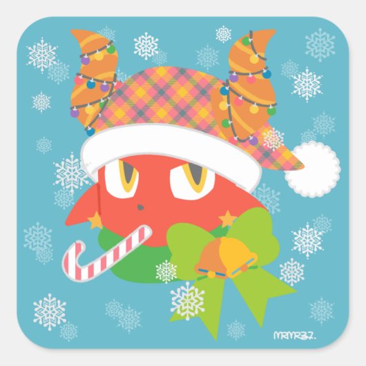 Daimon holiday vierkante sticker (Voorkant)