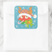 Daimon holiday vierkante sticker (Tas)