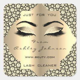 Daimond Sepia Glitter Gold Lash Cleaner Make-up Vierkante Sticker
