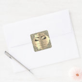 Daimond Sepia Glitter Gold Lash Cleaner Make-up Vierkante Sticker (Envelop)