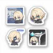 Dainsleif Genshin Impact 4 stickers op een vel (Voorkant)