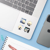 Dainsleif Genshin Impact 4 stickers op een vel (Laptop met iPhone)