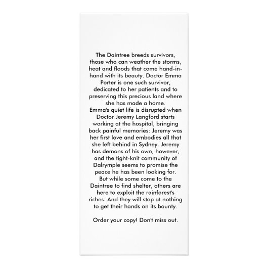 Daintree-rackkaart Reclamekaart (Achterkant)