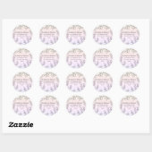 Dainty Black Floral op roze bruiloft retouradres Ronde Sticker (Vel)