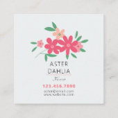 Dainty Blauwgroen roze tiny Flowers Vierkante Visitekaartje (Achterkant)