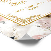 Dainty blos bloemen en gouden bruiloft aangepaste poster (Hoek)