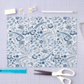 Dainty Blue Flowers Boho Style Tissuepapier (Craft)