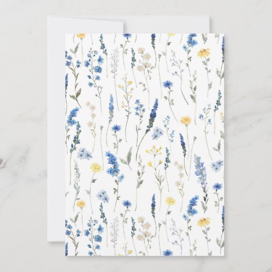 Dainty Blue Flowers Wild Floral Boho Bewaar de dat Kaart (Achterkant)