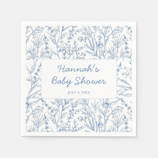 Dainty Blue Gepersonaliseerde Baby showers servett Servet (Voorkant)