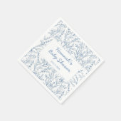 Dainty Blue Gepersonaliseerde Baby showers servett Servet (Hoek)