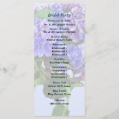 Dainty Blue Hydrangea Wedding Programme Programmakaart (Achterkant)
