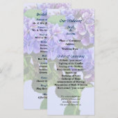 Dainty Blue Hydrangea Wedding Programme Programmakaart (Voorkant / Achterkant)