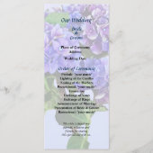 Dainty Blue Hydrangea Wedding Programme Programmakaart (Voorkant)