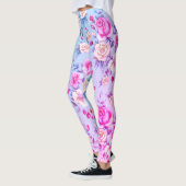 Dainty Blue Pink Floral Leggings (Links)