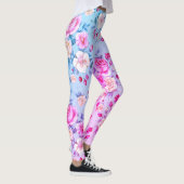 Dainty Blue Pink Floral Leggings (Rechts)