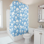 Dainty Blue Random Skulls Pattern Shower Curtain Douchegordijn (In situ)