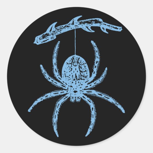 Dainty Blue Spider Classic Round Sticker (Voorkant)