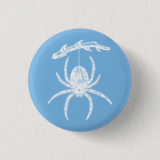 Dainty Blue Spider Ronde Button 3,2 Cm (Voorkant)