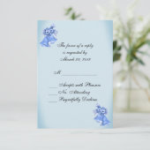 Dainty Blue Wedding Bells RSVP (Staand voorkant)