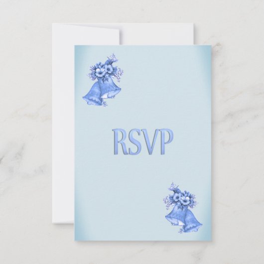Dainty Blue Wedding Bells RSVP (Achterkant)