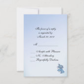 Dainty Blue Wedding Bells RSVP met Entree Kaartje (Voorkant)