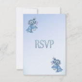 Dainty Blue Wedding Bells RSVP met Entree Kaartje (Achterkant)