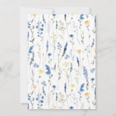 Dainty Blue Wild Flowers Eenvoudig Navy Vrijgezell Kaart (Achterkant)