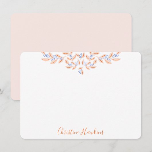 Dainty  Blush Pink Waterverf op maat Notitiekaartje (Voorkant / Achterkant)