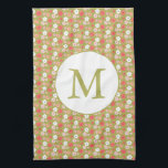 Dainty Boho Woodland Floral Pattern Green Monogram Theedoek<br><div class="desc">Dainty Boho Woodland Floral Pattern Personalized Kitchen Towel with Monogram</div>