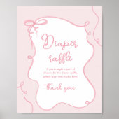 Dainty Bow golvende roze luier loterij Poster (Voorkant)