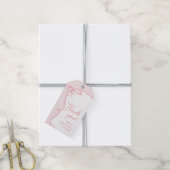 Dainty Bow golvende roze minimale meisje dank u Cadeaulabel (Met Touw)