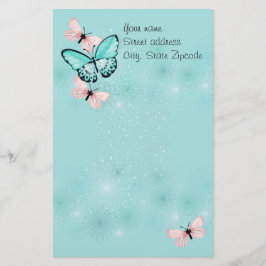 Dainty Butterflies gepersonaliseerd Briefpapier