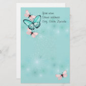 Dainty Butterflies gepersonaliseerd Briefpapier (Voorkant / Achterkant)