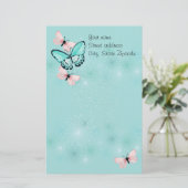 Dainty Butterflies gepersonaliseerd Briefpapier (Staand voorkant)