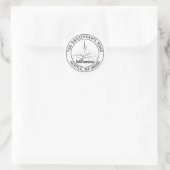 Dainty Calligraphy Wedding Round Address Sticker (Tas)